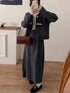 Premium Ribbon Collar Soft Sweater With Skirts Sets
